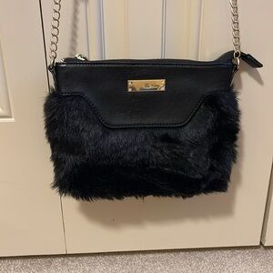Black Fur Crossbody Bag